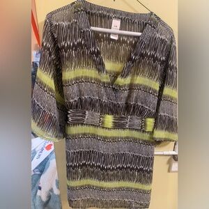 Women’s Short Sleeve Sheer Blouse, sz Large